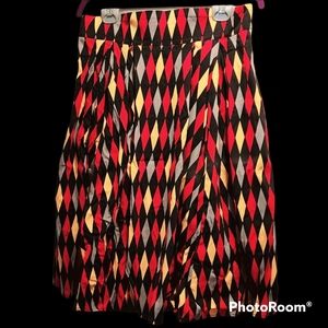 PinupGirl/Laura Byrnes Red House Harlequin Jun skirt, Cotton Sateen, Size XL